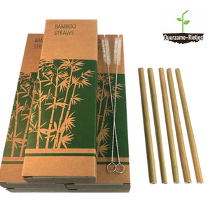 Bamboe rietjes | 5 st. | 100% natuurlijk | Herbruikbaar