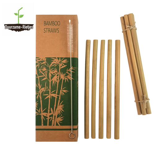 Bamboe rietjes | 10 st. | 100% natuurlijk | Herbruikbaar