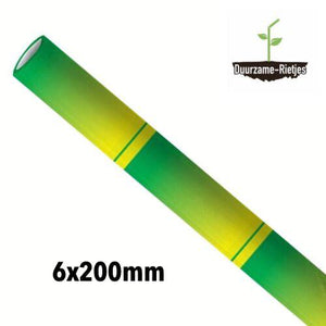 Papieren rietjes 6x200mm | Bamboe groen | 500st. | 5.000st.
