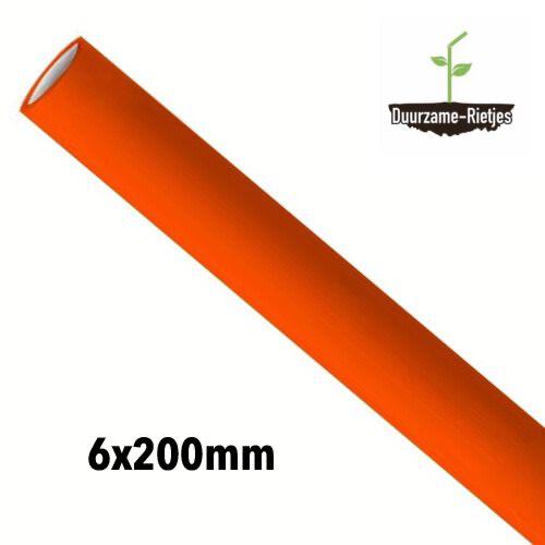 Papieren rietjes 6x200mm | Oranje | 500st. | 5.000st.